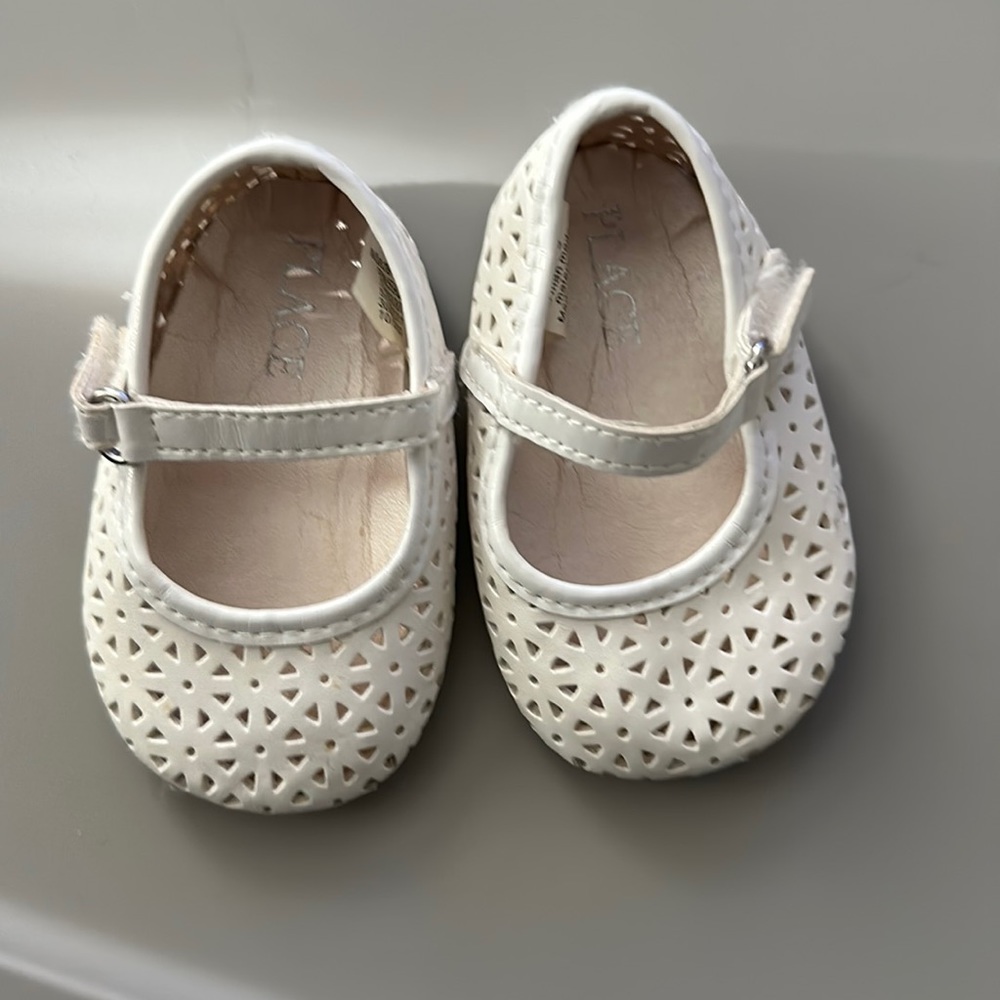 Baby girl white ballerina flat shoes